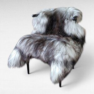Genuine Icelandic Sheepskin Rug Gray Wide Long Silky Soft 52" x 38"